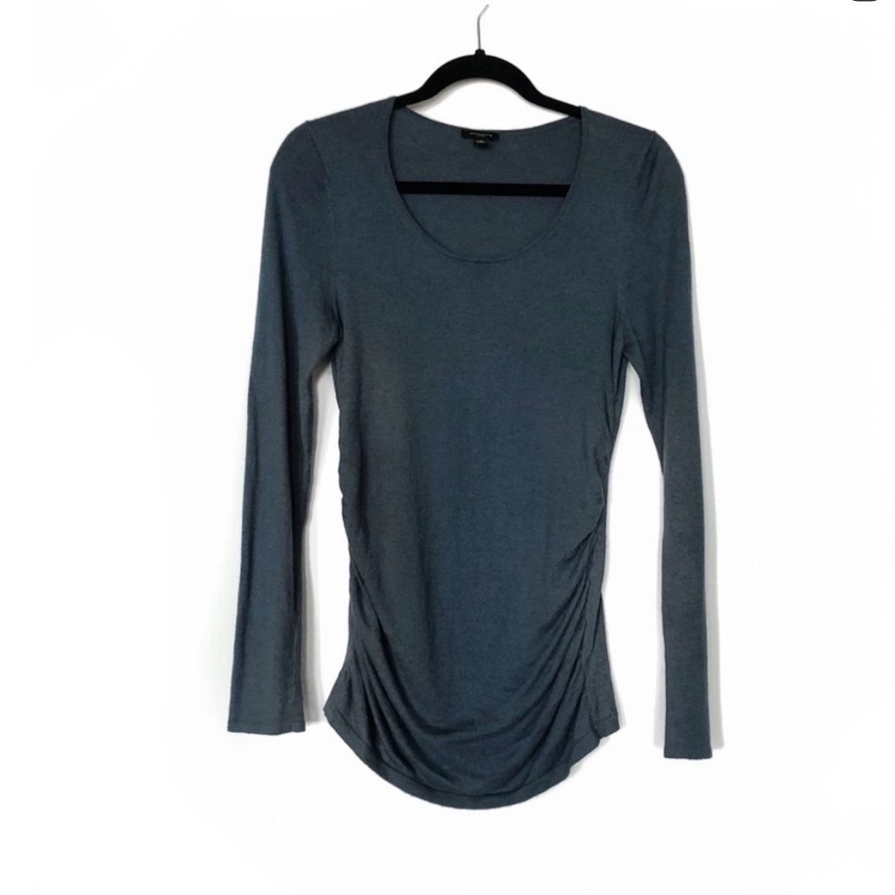 Ann Taylor Ruched Long Sleeve Thin Sweater…
